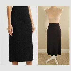 NEW Vince Ribbed Midi Black Skirt